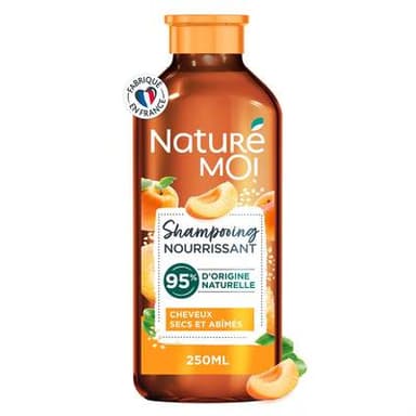 Nature Moi Shampoing Nourrissant Cheveux secs et abîmés Abricot Bio et Huile de Sésame Bio, 250ml