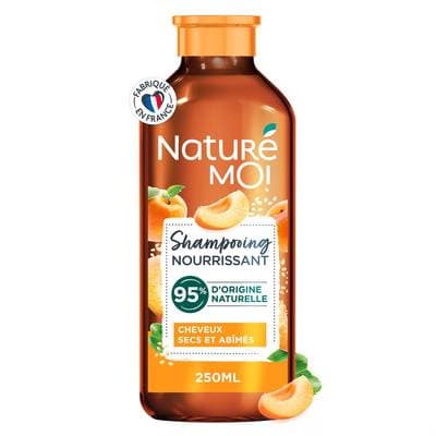 Nature Moi Shampoing Nourrissant Cheveux secs et abîmés Abricot Bio et Huile de Sésame Bio, 250ml