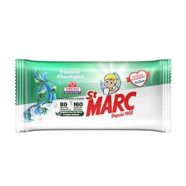 St-Marc Lingettes Nettoyantes eucalyptus, 80 lingettes