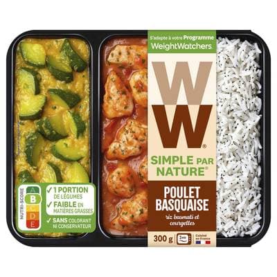 WW Poulet Basquaise Riz Basmati et Courgettes, 300g