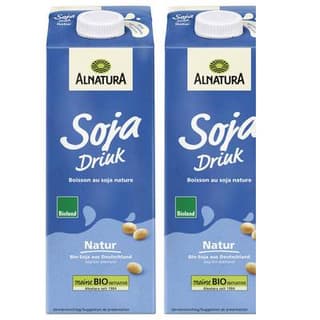 Alnatura Soja non sucré Boisson Végétale bio, Lot de 2x1L