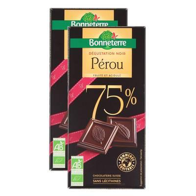 Bonneterre - Chocolat noir bio Pérou 75% de cacao