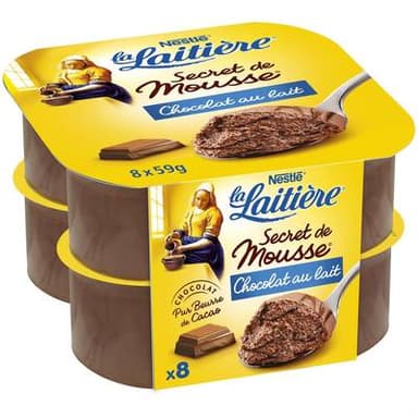 La laitière Secret de Mousse Chocolat au Lait, 8x59g
