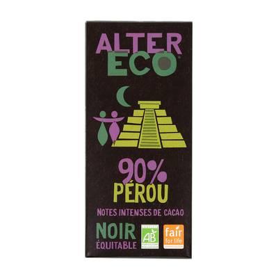 Alter Eco - Commerce Equitable - Chocolat noir 90% Cacao Bio du Pérou