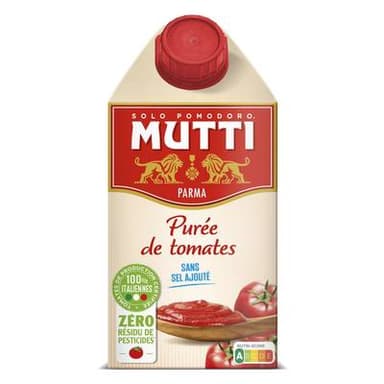 Mutti Purée de Tomates - Zéro Résidu de Pesticides, 500g