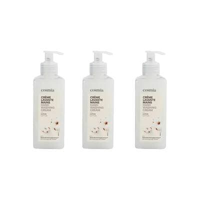 COSMIA Crème lavante mains coton, Lot de 3x300ml