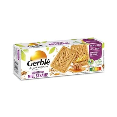 Gerblé Fibres 20 Biscuits Crousti'Son miel sésame -46% de sucres en moins, 200g