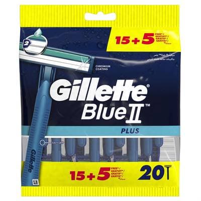 Gillette Rasoirs jetables Blue2 Plus, Lot de 20 rasoirs