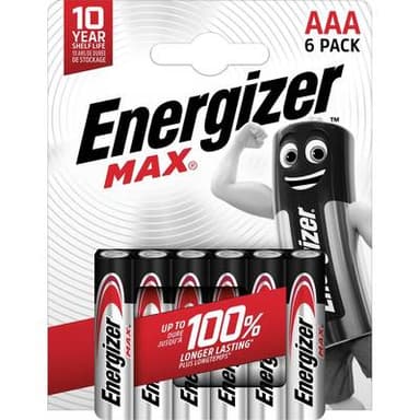 Energizer 6 Piles LR03 / AAA Alcaline Max 1,5V, 6  piles