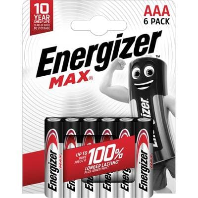 Energizer 6 Piles LR03 / AAA Alcaline Max 1,5V, 6  piles