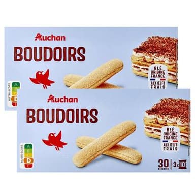 Auchan Boudoirs aux oeufs frais, Lot de 2x175g