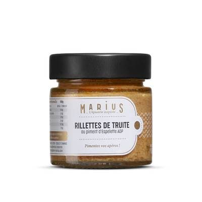 Marius, L'Épicerie Inspirée Rillettes de Truite au piment d'Espelette AOP, 100g