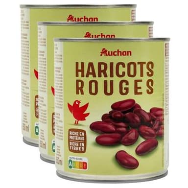 Auchan Haricots rouges, Lot de 3x500g