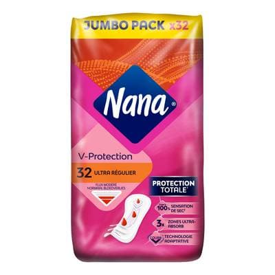 Nana Serviette Ultra régulier flux modéré, 32 serviettes