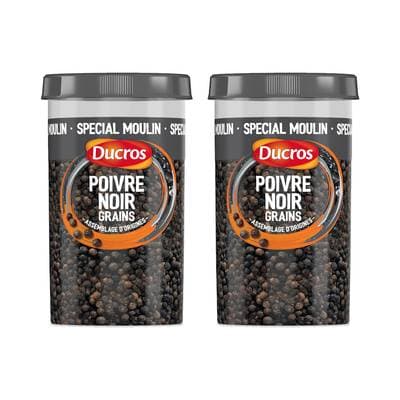 Ducros Poivre noir en grains, Lot de 2x90g