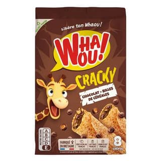 Whaou Cracky crêpes fourrées chocolat et billes de céréales, 256g