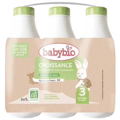 Babybio Lait de Croissance Bio 3ème âge Liquide Bébé Dès 10 Mois, 6x1L
