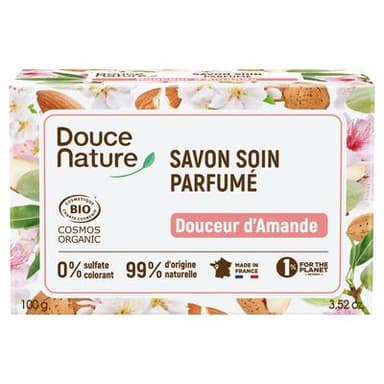 Douce Nature Savon soin parfumé Douceur d'amande Cosmébio, 100g