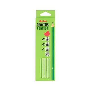 Auchan Lot de 5 crayons à papier HB / 2B / 2H  en graphite, 5 crayons