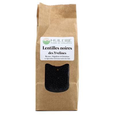 Huilerie Plaine de Versailles Lentilles Noires cultivées dans les Yvelines, 500g