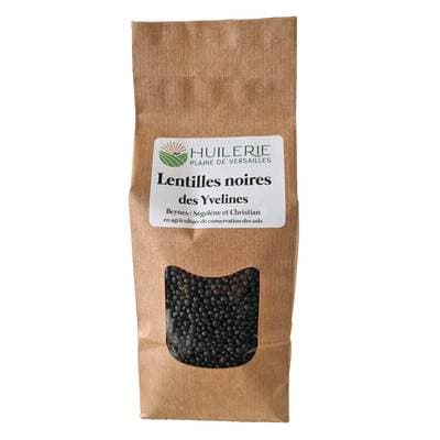 Huilerie Plaine de Versailles Lentilles Noires cultivées dans les Yvelines, 500g