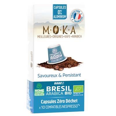 Moka - Café bio Brésil capsule biodégradable sans aluminium