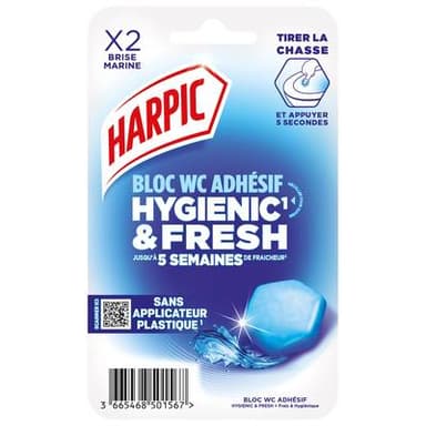 Harpic Bloc WC hygiénique brise marine, 2 tablettes