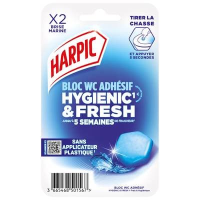 Harpic Bloc WC hygiénique brise marine, 2 tablettes