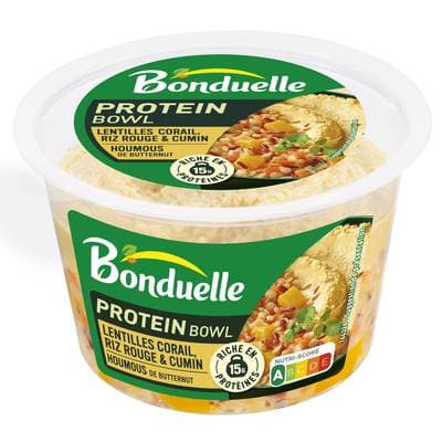Bonduelle Salade de lentilles corail, riz rouge et houmous butternut, 250g