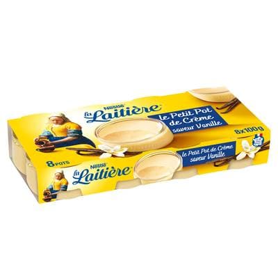 La laitière Petit pot de crème dessert vanille, 8x100g