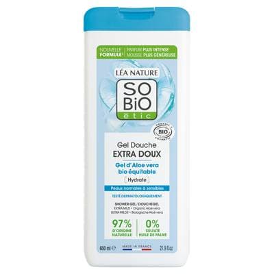 So'Bio Gel douche extra doux, au gel d'Aloe vera bio, hydrate, 650ml