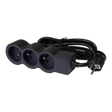 Legrand Rallonge multiprise extra-plate 3 prises - noir et gris foncé, 1,5 m