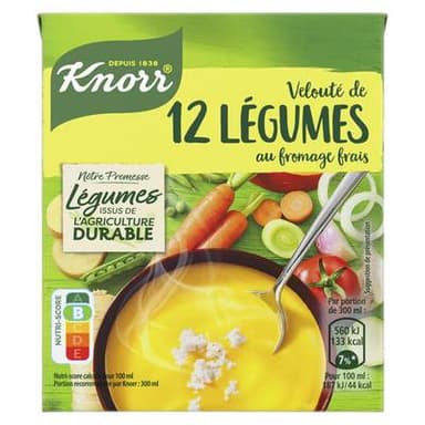 Knorr & La Potagère Soupe Velouté de 12 Légumes au fromage frais, 30cl