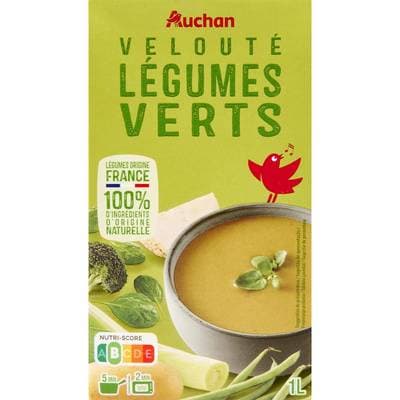 Auchan Soupe Velouté de Légumes Verts, 1L