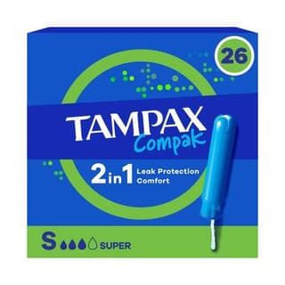 Tampax Tampons avec applicateur 2 en 1 Super, 26 tampons