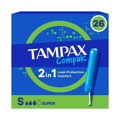 Tampax Tampons avec applicateur 2 en 1 Super, 26 tampons
