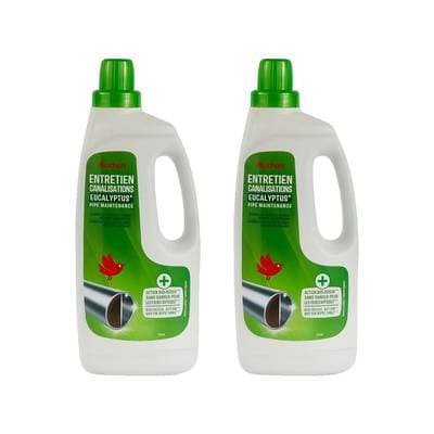 Auchan Gel wc entretien canalisation action biologique, Lot de 2x1L