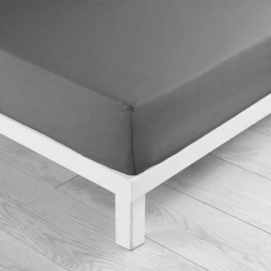 Douceur D Interieur Drap housse uni anthracite, 140 x 190 cm