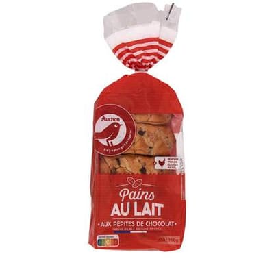 Auchan Pains au Lait Pépites de Chocolat, 10 pains - 350g