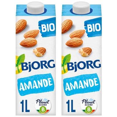 Bjorg Lait d'Amande Boisson Végétale Bio, Lot de 2x1L