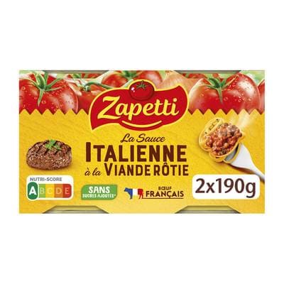 Zapetti Sauce Italienne à la Viande Rôtie, 2x190g