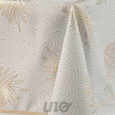 3574387227567 - Douceur D Interieur - Nappe rectangle Polyester imprime metallise Sunny Gold
