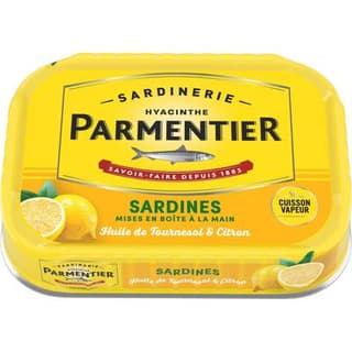 Parmentier Sardines à l'huile de tournesol et citron, 135g