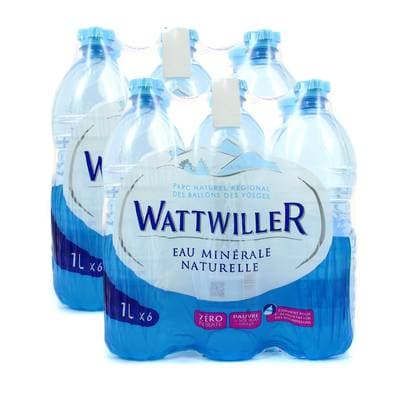 Wattwiller Eau minérale naturelle, Lot de 2 - 6x1L