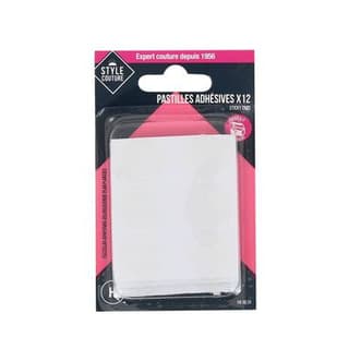 Style couture Pastilles adhésives Velcro® blanches, 6 pastilles