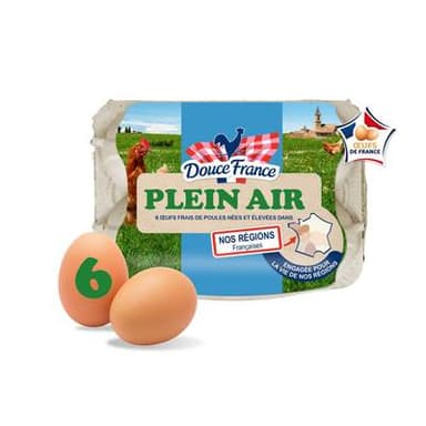 Douce France Oeufs Plein Air, 6 oeufs