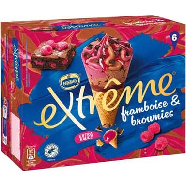 Extrême Cône framboise brownie, 6 cônes - 426g
