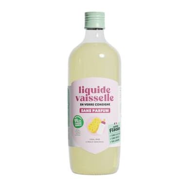 Super Flacon Liquide vaisselle sans parfum, Recharge en verre 1L