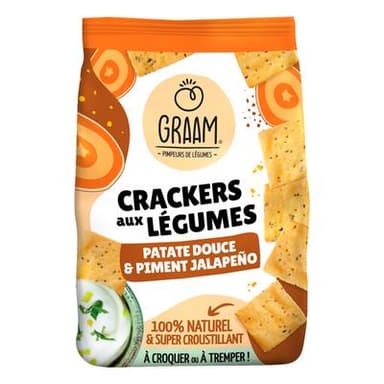 Graam Crackers Patate Douce et Piment Jalapeno, 90g