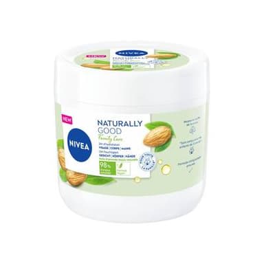 Nivea Crème Visage Corps Hydratation Family Care Naturally Good Huile d'Amande Douce, 450ml